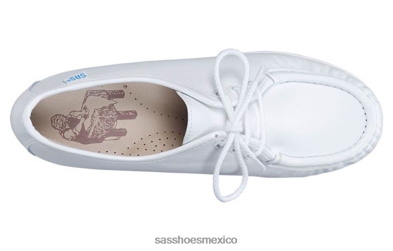 mx SAS mujer versátil mocasines siesta con cordones blanco LVV46268