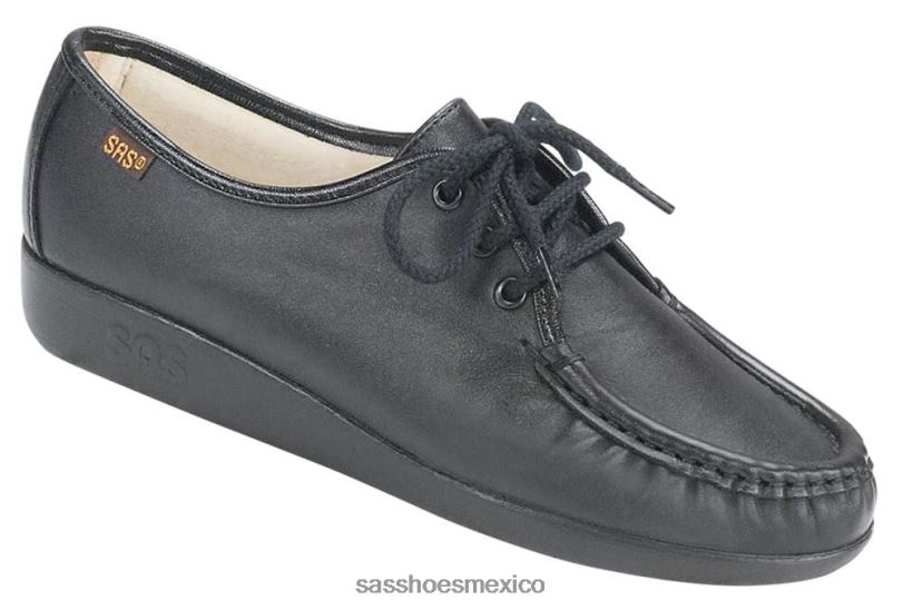 mx SAS mujer versátil mocasines siesta con cordones negro LVV46266