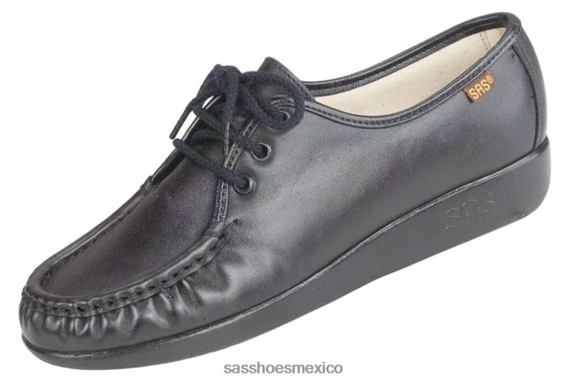 mx SAS mujer versátil mocasines siesta con cordones negro LVV46266