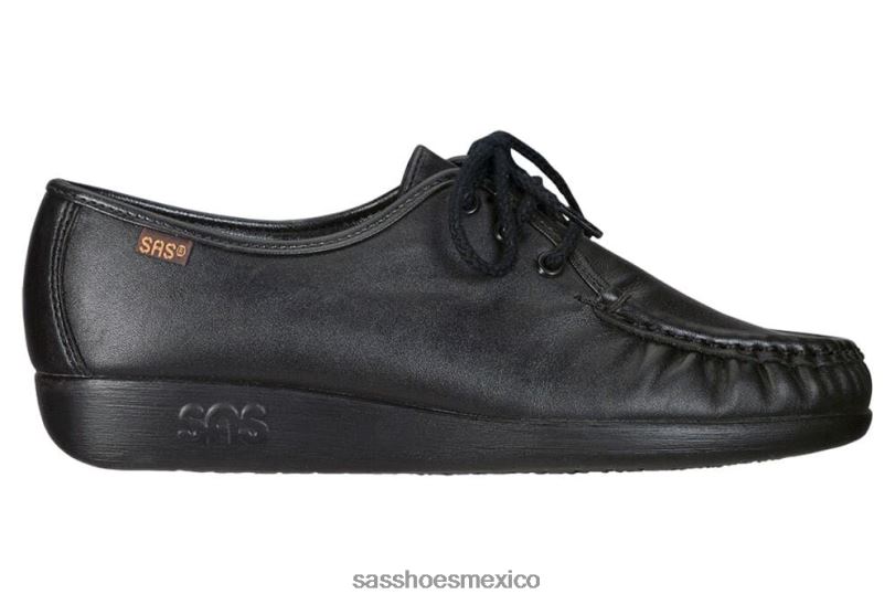 mx SAS mujer versátil mocasines siesta con cordones negro LVV46266