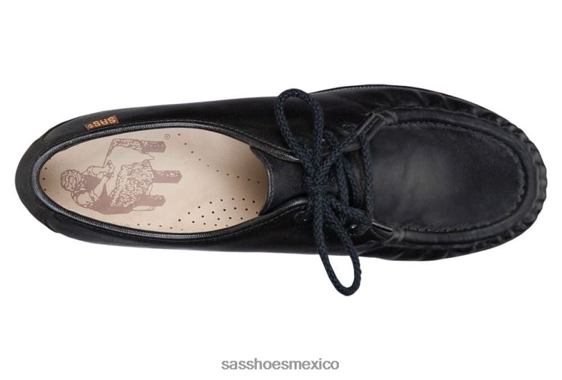 mx SAS mujer versátil mocasines siesta con cordones negro LVV46266