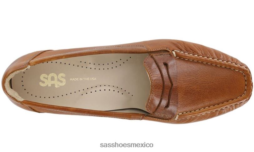 mx SAS mujer versátil penny j slip en mocasín castaña LVV46226