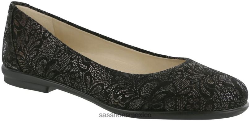 mx SAS mujer versátil piso de ballet escénico de encaje negro LVV46217