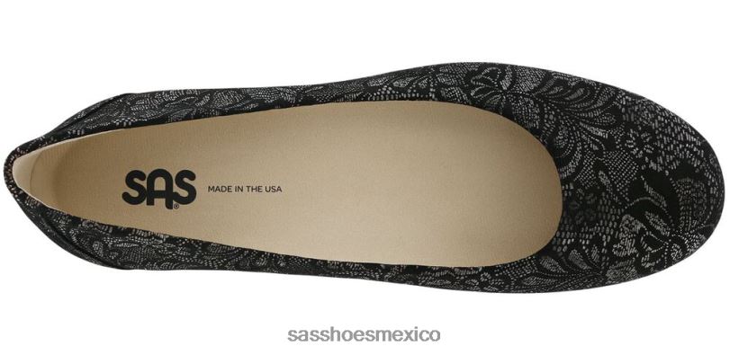 mx SAS mujer versátil piso de ballet escénico de encaje negro LVV46217