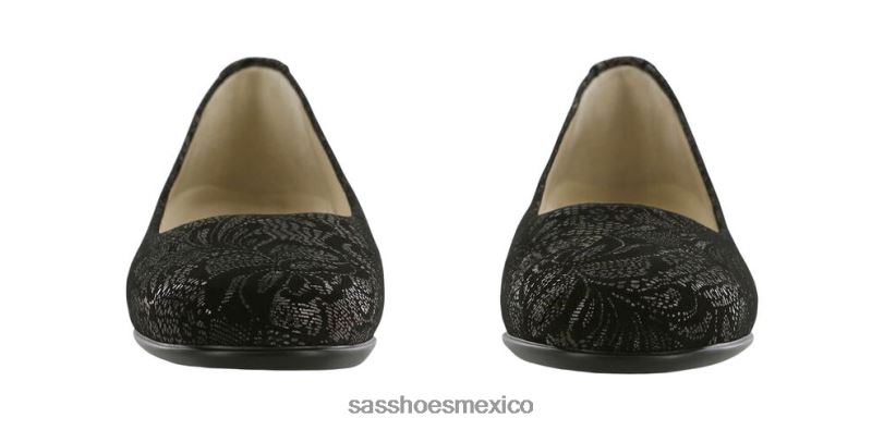 mx SAS mujer versátil piso de ballet escénico de encaje negro LVV46217