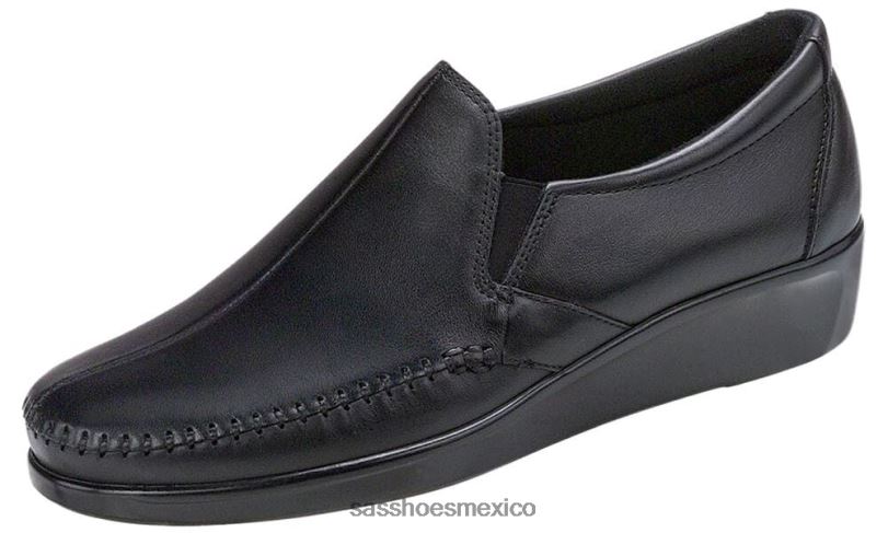 mx SAS mujer versátil resbalón del sueño en mocasín negro LVV46182