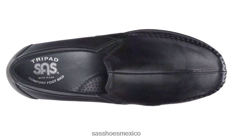 mx SAS mujer versátil resbalón del sueño en mocasín negro LVV46182