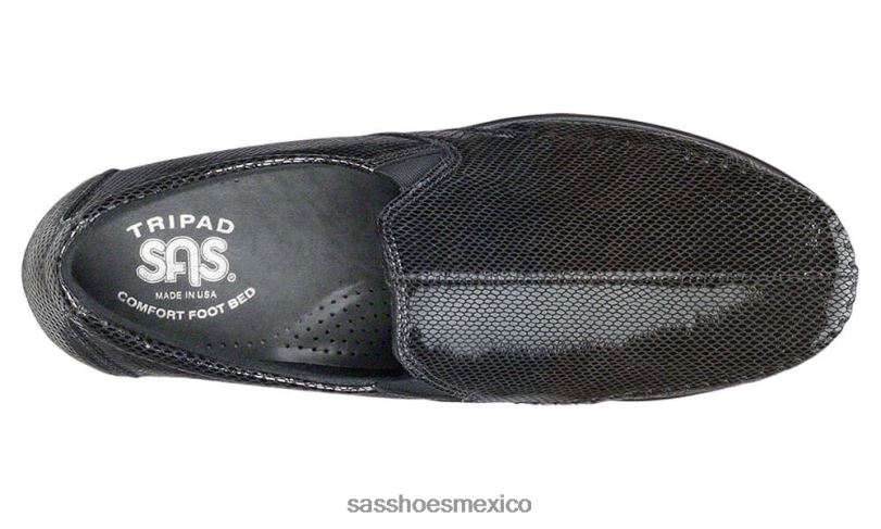 mx SAS mujer versátil resbalón del sueño en mocasín serpiente negra LVV46181