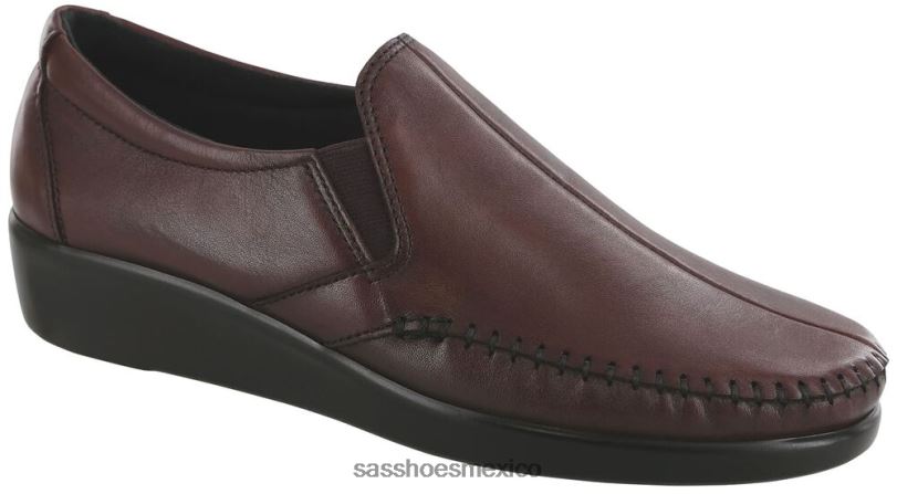 mx SAS mujer versátil resbalón del sueño en mocasín vino LVV46179