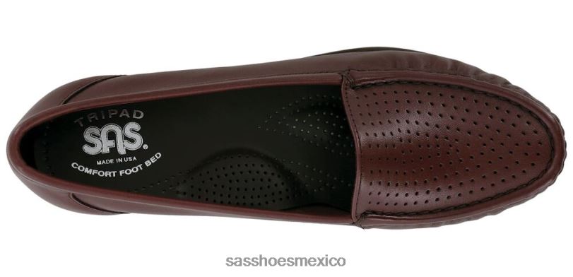 mx SAS mujer versátil resbalón inteligente en mocasín vino LVV46193