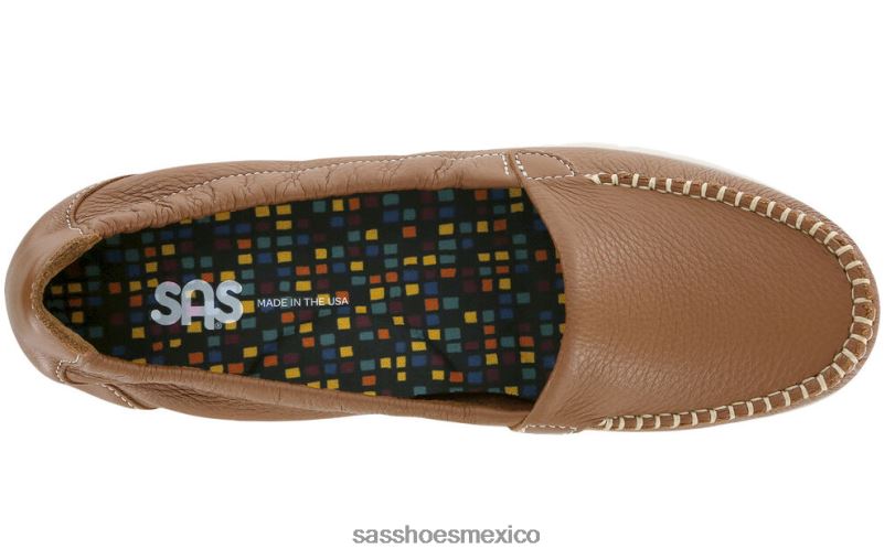 mx SAS mujer versátil resbalón soleado en mocasín marrón nuez LVV46234