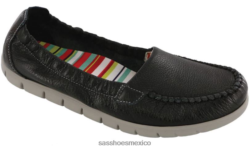 mx SAS mujer versátil resbalón soleado en mocasín negro LVV46222