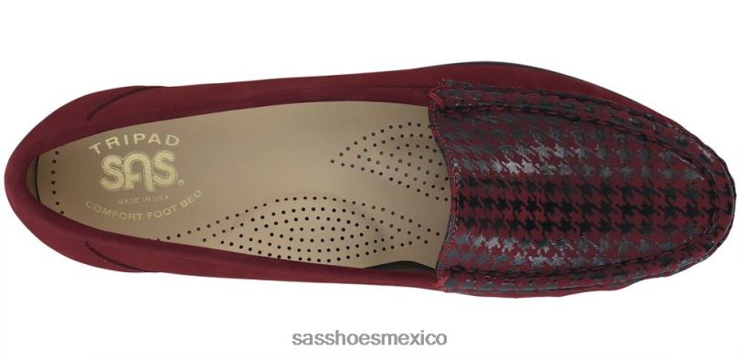 mx SAS mujer versátil simplificar el deslizamiento en el mocasín tetris rojo LVV46218