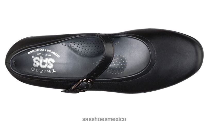 mx SAS mujer versátil zapato maría merceditas negro LVV46174