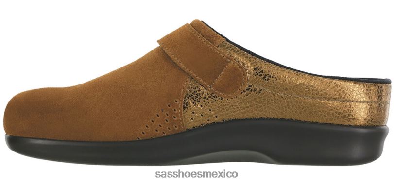 mx SAS mujer versátil zueco resbalón en mocasín bronce turbinado LVV46235
