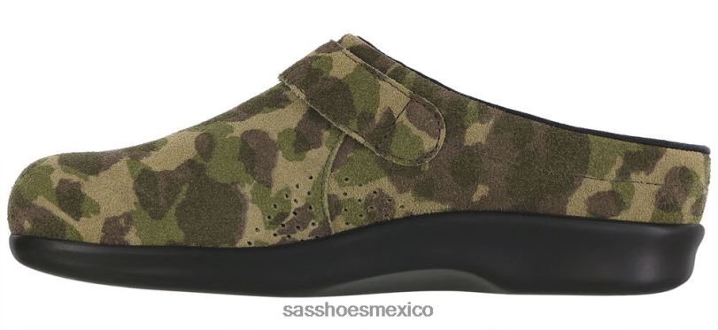 mx SAS mujer versátil zueco resbalón en mocasín camuflaje LVV46223