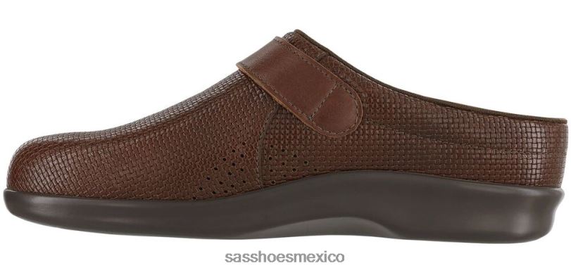 mx SAS mujer versátil zueco resbalón en mocasín marrón tejido LVV46238