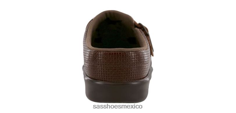 mx SAS mujer versátil zueco resbalón en mocasín marrón tejido LVV46238
