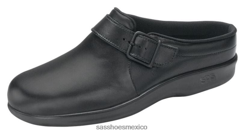 mx SAS mujer versátil zueco resbalón en mocasín negro LVV46236