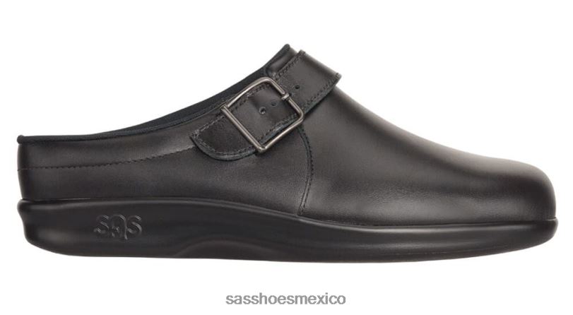 mx SAS mujer versátil zueco resbalón en mocasín negro LVV46236