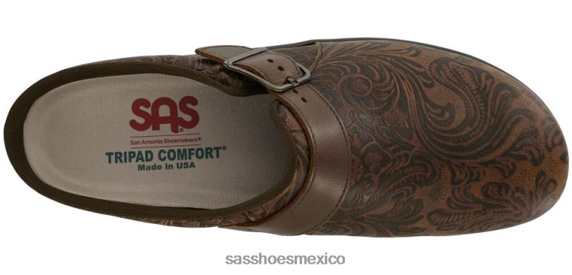mx SAS mujer versátil zueco resbalón en mocasín vaquero floral LVV46237