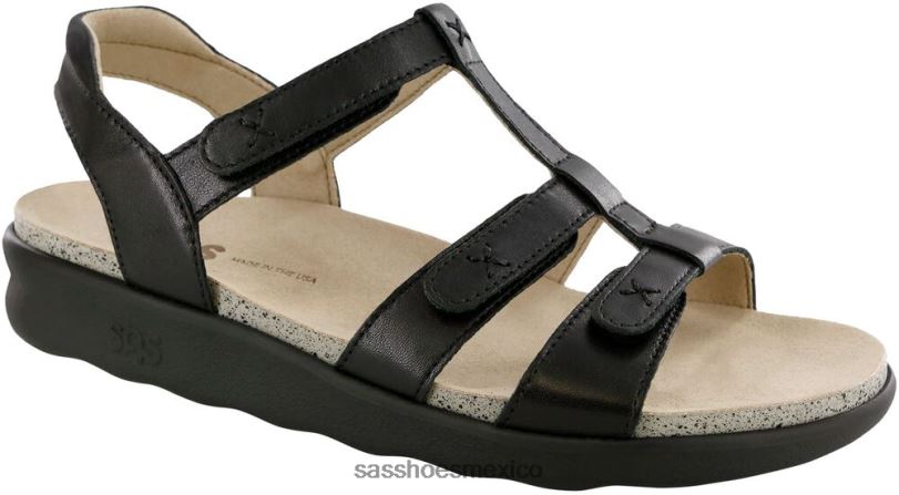 mx SAS mujer versátil sandalia Sorrento con correa en T negro LVV46156