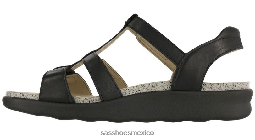 mx SAS mujer versátil sandalia Sorrento con correa en T negro LVV46156