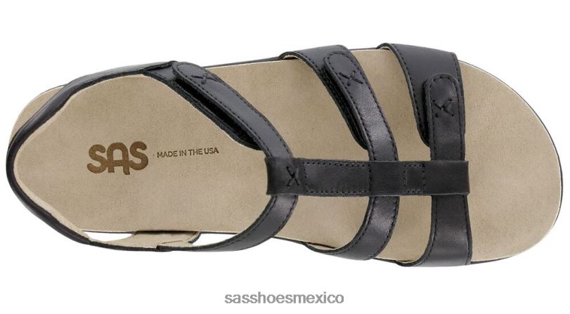 mx SAS mujer versátil sandalia Sorrento con correa en T negro LVV46156