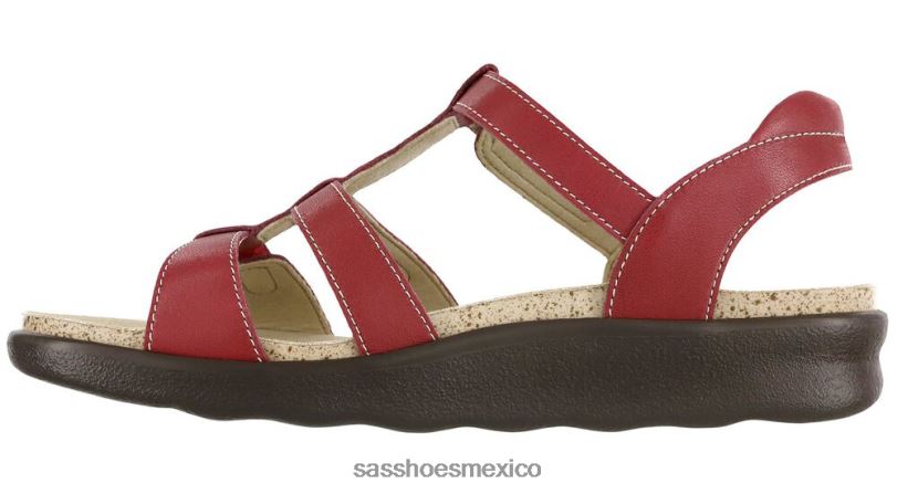 mx SAS mujer versátil sandalia Sorrento con correa en T rojo LVV46155