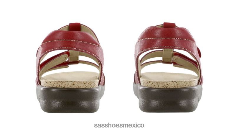 mx SAS mujer versátil sandalia Sorrento con correa en T rojo LVV46155