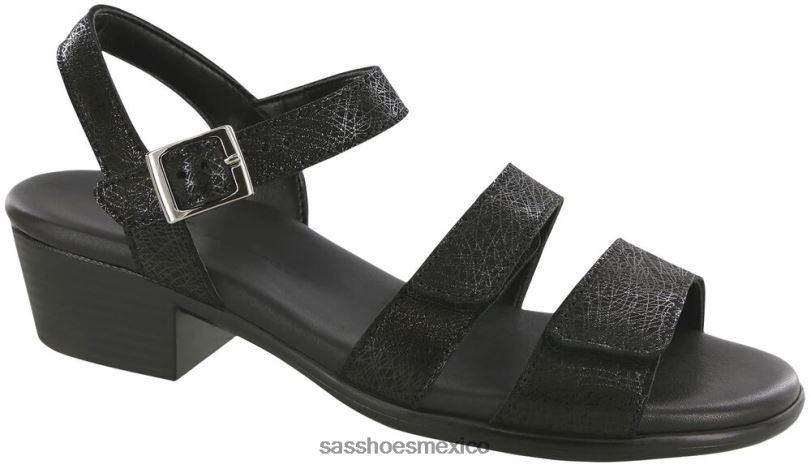 mx SAS mujer versátil sandalia con tira en el talón web negro LVV46127
