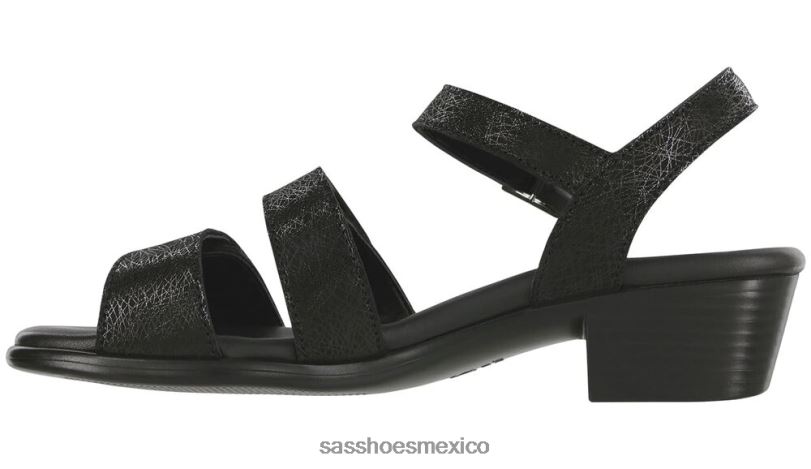 mx SAS mujer versátil sandalia con tira en el talón web negro LVV46127