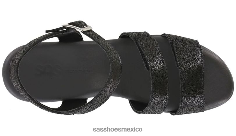mx SAS mujer versátil sandalia con tira en el talón web negro LVV46127