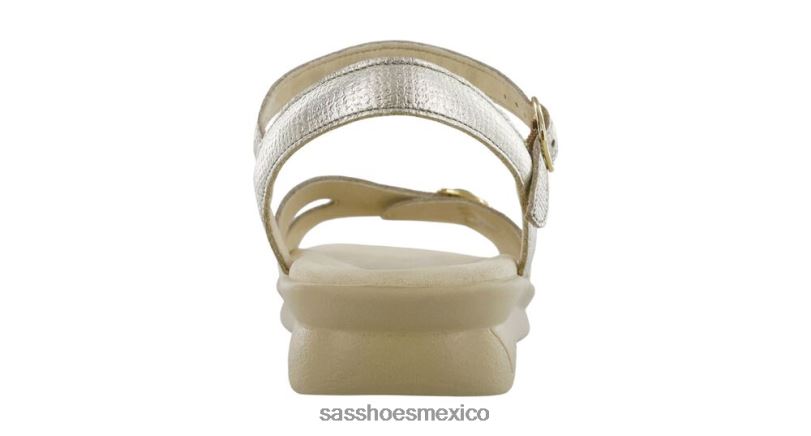 mx SAS mujer versátil sandalia duo con tira de cuarto lino dorado LVV4688