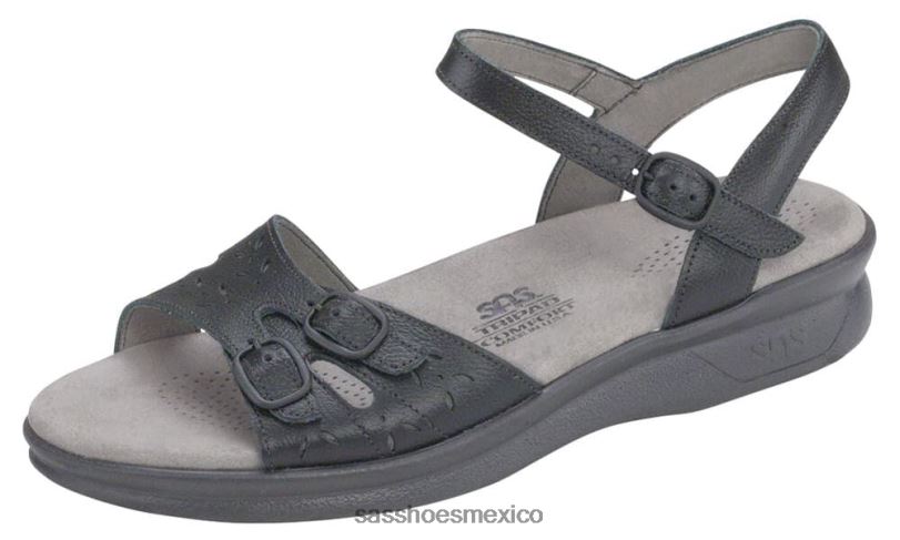 mx SAS mujer versátil sandalia duo con tira de cuarto negro LVV4684