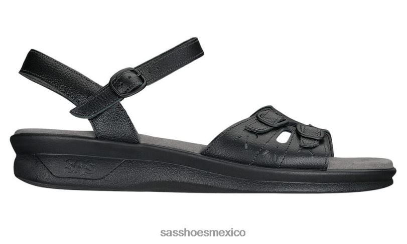 mx SAS mujer versátil sandalia duo con tira de cuarto negro LVV4684