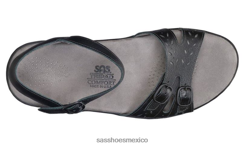 mx SAS mujer versátil sandalia duo con tira de cuarto negro LVV4684