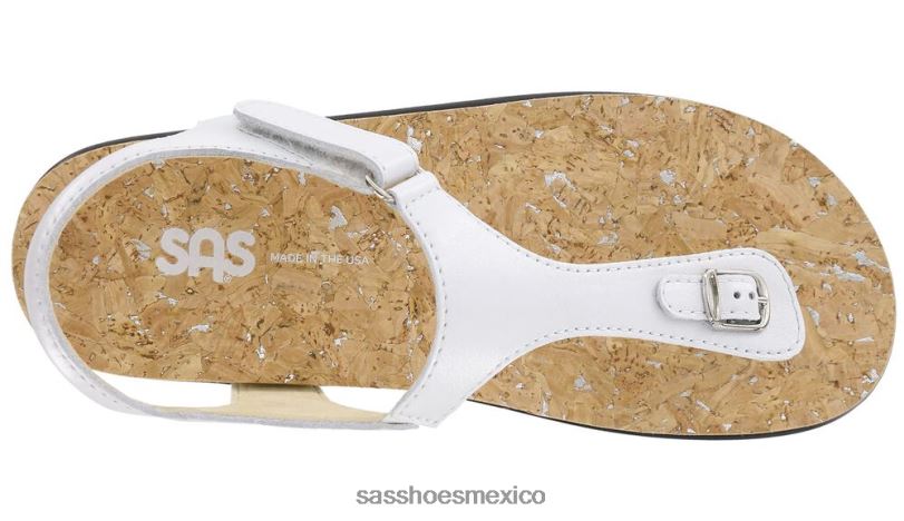 mx SAS mujer versátil sandalia marina con correa en T Perla blanca LVV46141