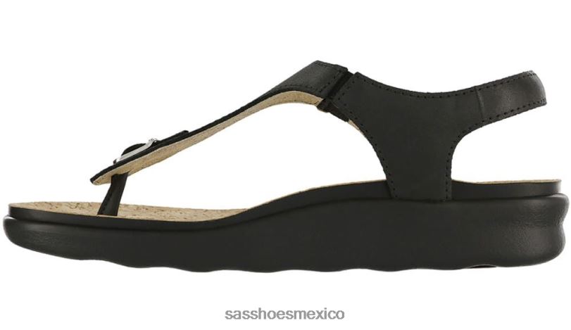 mx SAS mujer versátil sandalia marina con correa en T negro LVV46139
