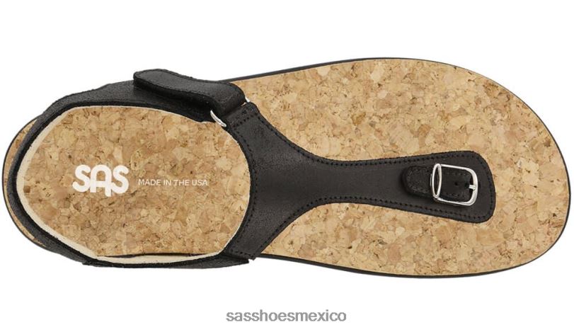mx SAS mujer versátil sandalia marina con correa en T negro LVV46139