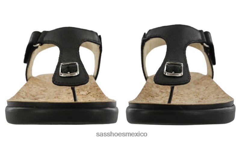 mx SAS mujer versátil sandalia marina con correa en T negro LVV46139