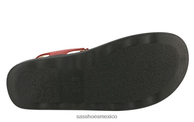 mx SAS mujer versátil sandalia marina con correa en T rojo LVV46140