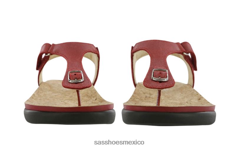 mx SAS mujer versátil sandalia marina con correa en T rojo LVV46140