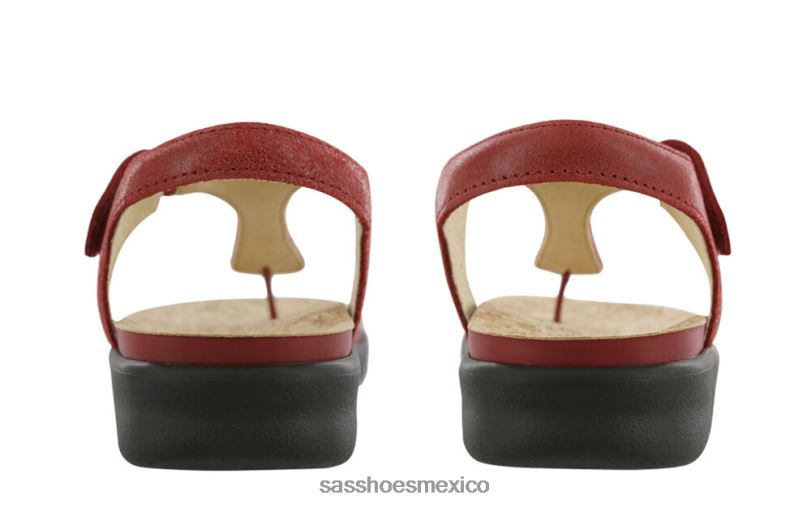 mx SAS mujer versátil sandalia marina con correa en T rojo LVV46140