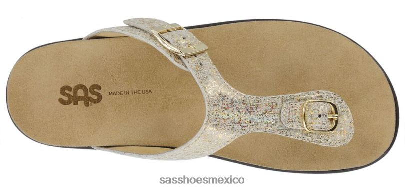 mx SAS mujer versátil sandalia sanibel con correa en T Oro brillante LVV4631