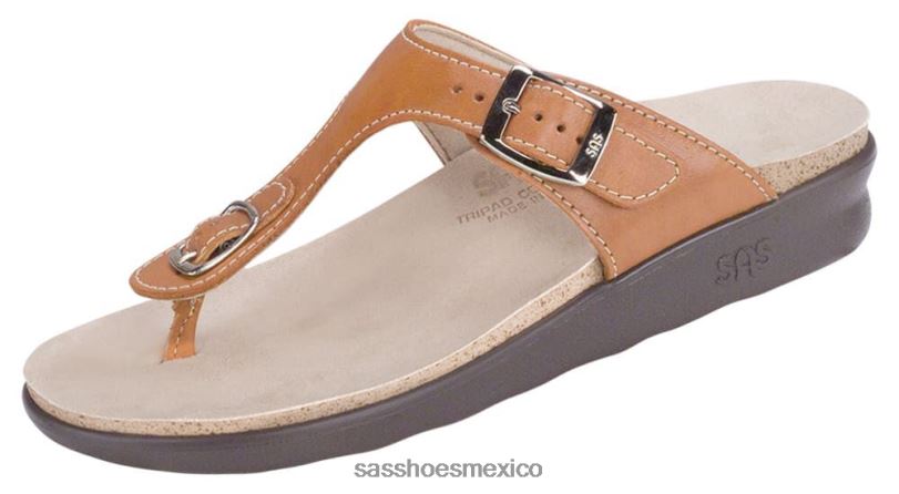 mx SAS mujer versátil sandalia sanibel con correa en T caramelo LVV4634