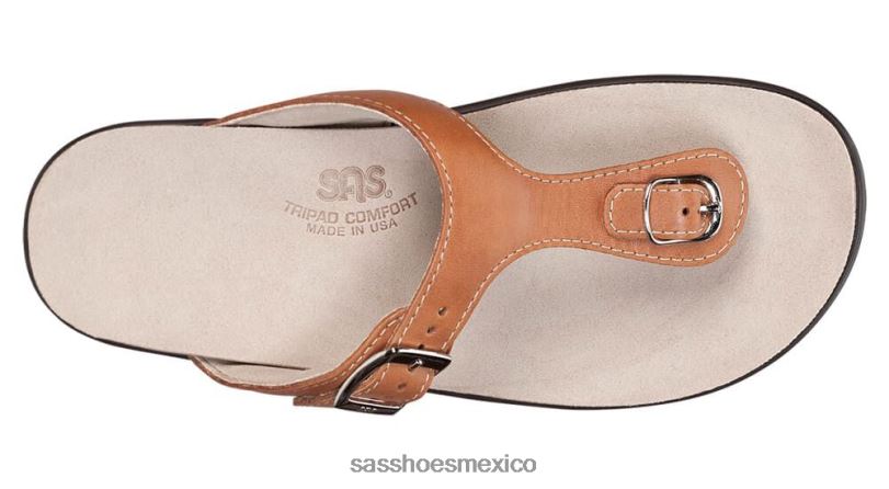 mx SAS mujer versátil sandalia sanibel con correa en T caramelo LVV4634