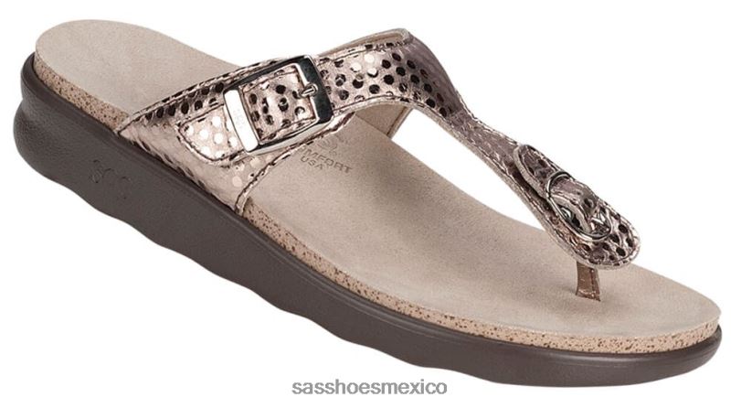 mx SAS mujer versátil sandalia sanibel con correa en T dorado LVV4636