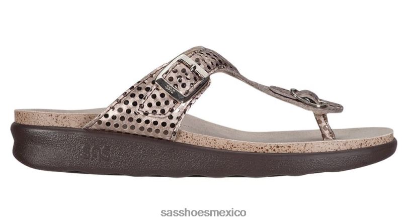 mx SAS mujer versátil sandalia sanibel con correa en T dorado LVV4636