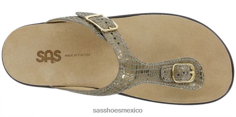 mx SAS mujer versátil sandalia sanibel con correa en T oro oliva LVV4635